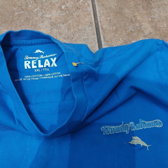 Tommy Bahama Relax Shirt Men's XXL Blue Island Riders Motorcycle Graphic Print - Picture 5 of 11